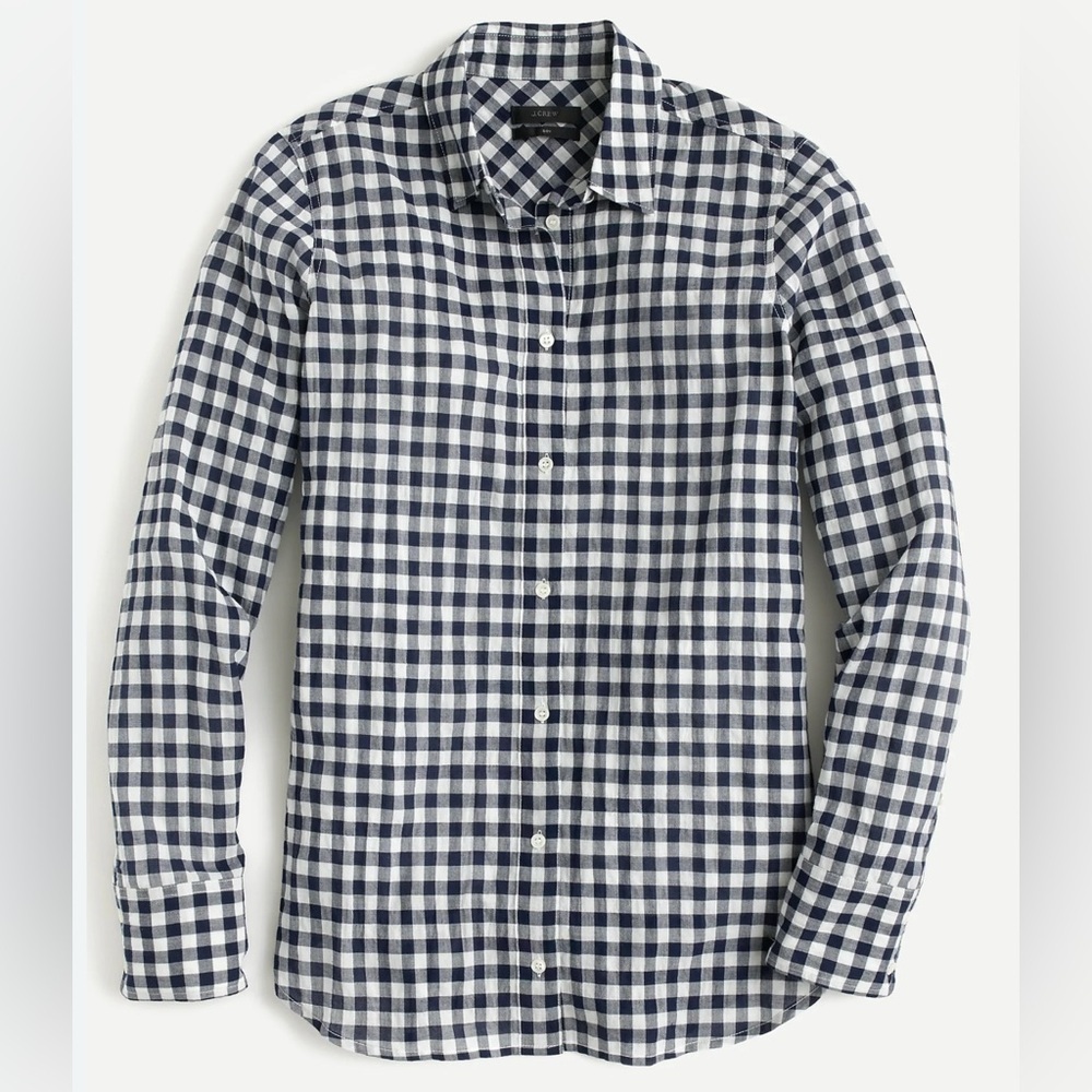J Crew Ludlow Navy blue Gingham Long Sleeve Button Up Shirt - S